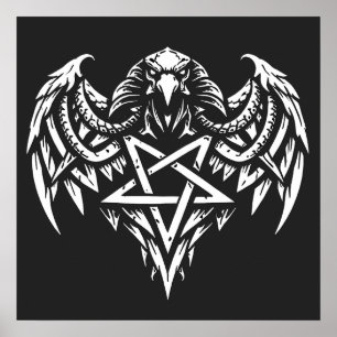 Poster Crâne Pentagramme Tribal par BurnsInhell