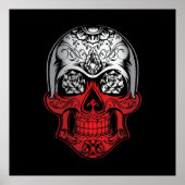 Poster Crâne polonais et drapeau Rose (Devant)