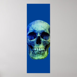 Poster Crâne Pop Art bleu