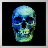 Crâne Pop Art bleu noir
