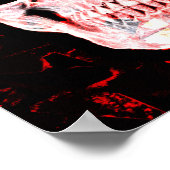 Poster Crâne Pop Art gothique Noir Rouge moderne (Coin)