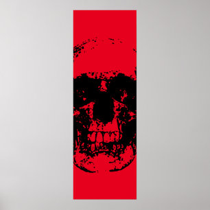 Poster Crâne Pop Art Rouge Noir
