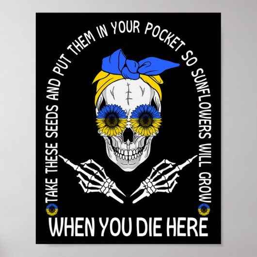 Poster Crâne, prends ces graines et mets-les dans ta poch (Devant)
