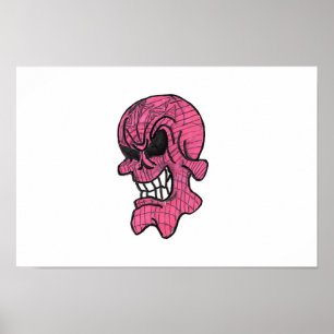 Poster crâne rose