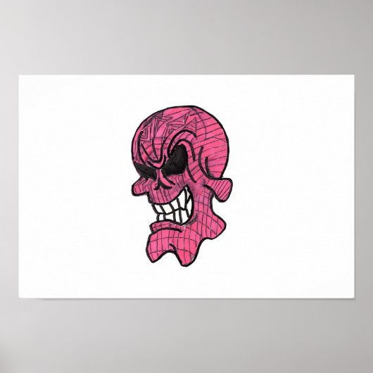 Poster crâne rose (Devant)