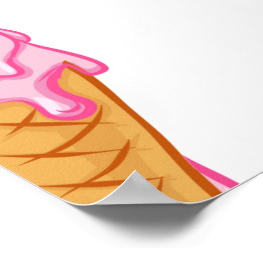 Poster Crâne rose - crème glacée. Contexte motif transpar (Coin)