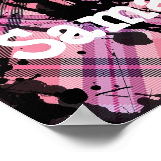 Poster Crâne rose et os croisés avec Coeurs et Bow (Coin)