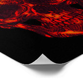 Poster Crâne rouge gothique (Coin)