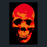 Poster Crâne rouge noir pop art<br><div class="desc">Poster d'art Imaginaire Crâne Imprimer - Noir & Rouge Métal Lourd Punk Rock College Pop Art</div>