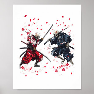 Poster Crâne Samurai Duel