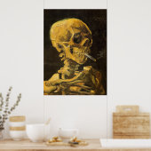 Poster Crâne Van Gogh avec cigarette brûlante (Cuisine)