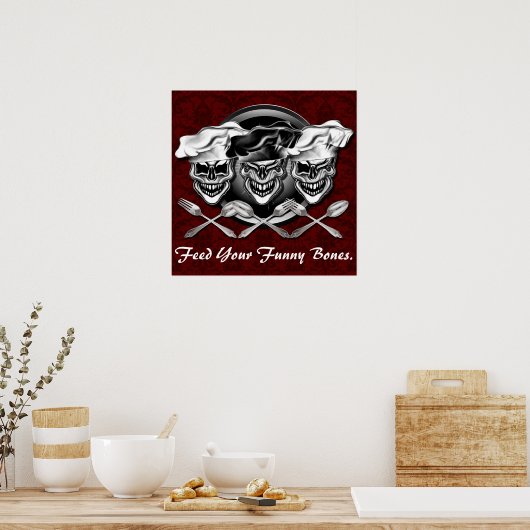 Poster Crânes de chef riant (Cuisine)