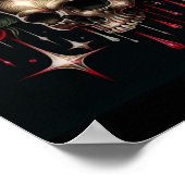 Poster Crânes dorés & Roses rouges scintillent Glamour go (Coin)