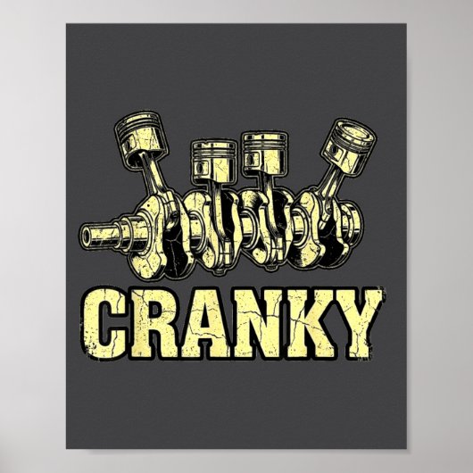 Poster Cranky Car Engine Crankshaft Fathers Day Dad Men H (Devant)