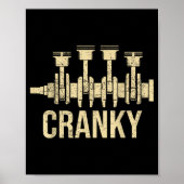 Poster Cranky Car Engine Crankshaft Lover Mechanics Fathe (Devant)