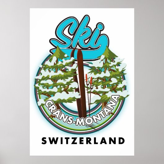 Poster Crans-Montana Suisse ski (Devant)