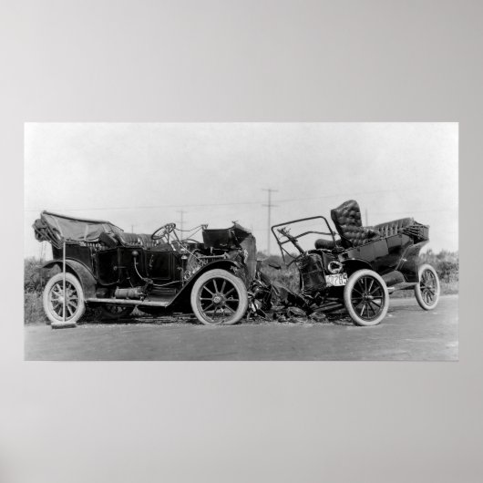POSTER CRASH DE VOITURE CLASSIQUE 1914 (Devant)
