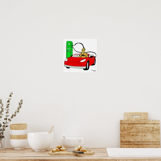 Poster Crash Test Dummy & Car Recharging (Cuisine)