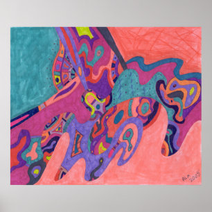Poster Crashers de lune, art abstrait