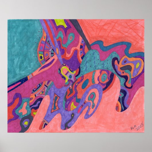 Poster Crashers de lune, art abstrait (Devant)