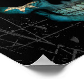 Poster Cratched Australian Dj Skull avec casque (Coin)