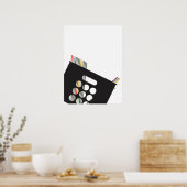 Poster Crate record de Vinyl Junkie moderne (Cuisine)