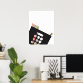 Poster Crate record de Vinyl Junkie moderne (Bureau à domicile)