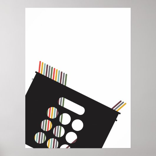 Poster Crate record de Vinyl Junkie moderne (Devant)