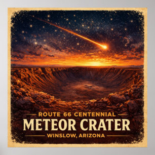 Poster Cratère de météorite Winslow Arizona Centenaire