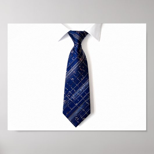 Poster cravate bleue sur fond blanc (Devant)