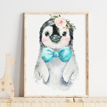 Cravate de bébé Penguin Floral Bow | Pépinière