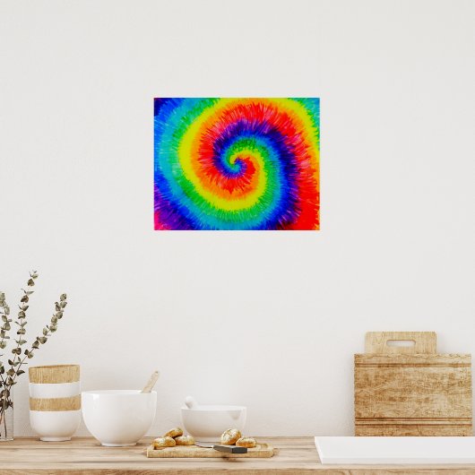 Poster Cravate mourir arc-en-ciel dans l'encre d'alcool (Cuisine)
