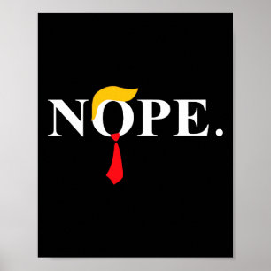 Poster Cravate rouge Trump Wig Drôle Anti Trump Cadeau