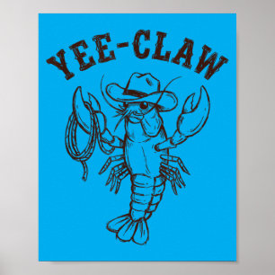 Poster Crawfish de cow-boy occidental Yee-Claw Été Fruits