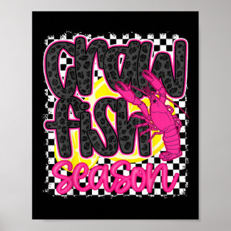 Poster Crawfish Season Crawfish Boil Lobster Cajun Men Wo