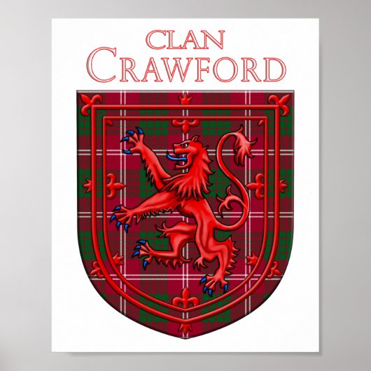 Poster Crawford Tartan Scottish Plaid Lion Rampant (Devant)