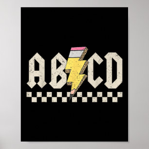 Poster Crayon Abcd Éclair Retour à l'école Enseignants