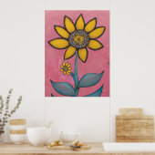 Poster Crayon de charbon de bois - Fleur de boule de bébé (Cuisine)