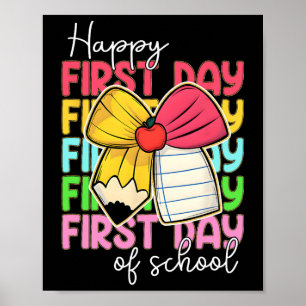 Poster Crayon de professeur de jour de rentrée heureux po