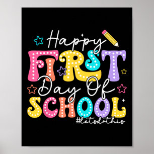 Poster Crayon de professeur pour enfants jour de rentrée