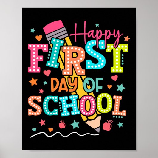 Poster Crayon de professeur pour le premier jour d'école (Devant)