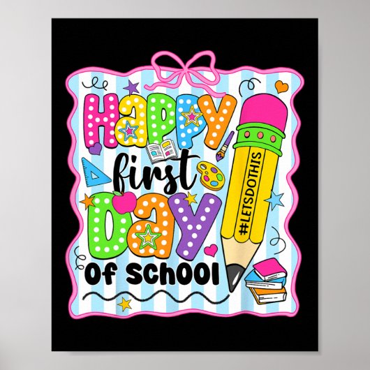 Poster Crayon de professeur pour le premier jour d'école (Devant)