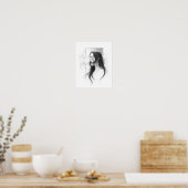 Poster Crayon femme en colère dessin d'art (Cuisine)