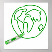 Poster Crayon Green Globe (Devant)