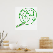 Poster Crayon Green Globe (Cuisine)