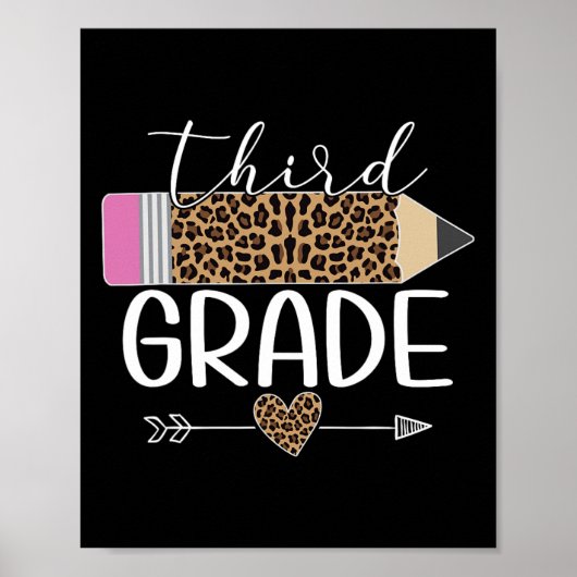 Poster Crayon Leopard De Grade Retour À L'École Enseignan (Devant)