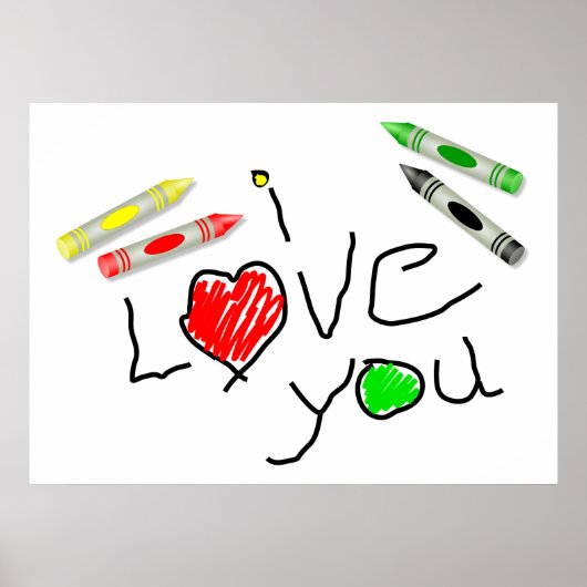Poster Crayon Love (Devant)