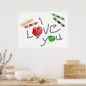 Poster Crayon Love (Cuisine)