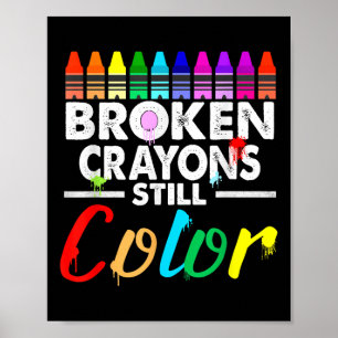 Poster Crayons cassés Couleur encore Santé mentale S Sens