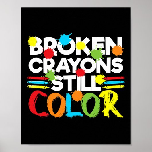 Poster Crayons cassés Couleur encore Sensibilisation à la (Devant)